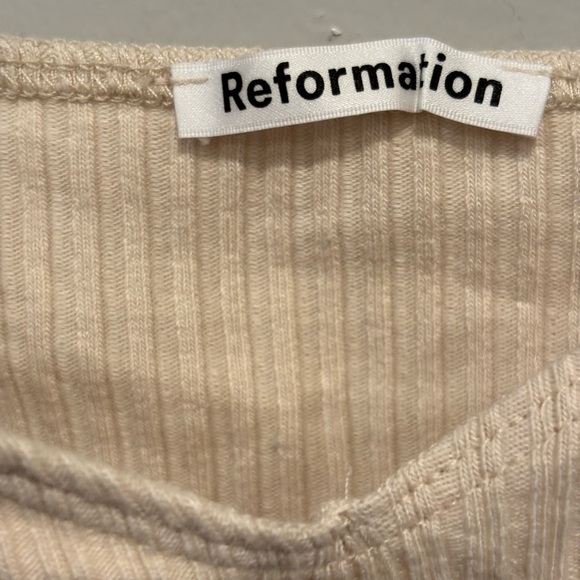 Reformation Cream Ribbed Top - Picture 3 of 8